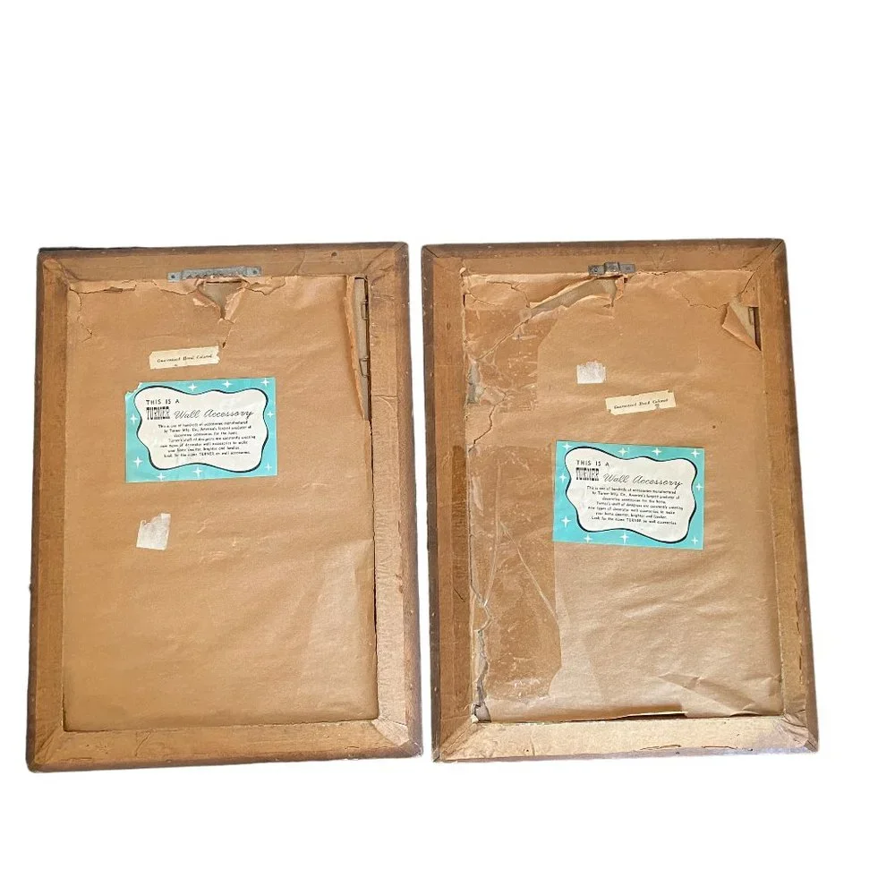 Vintage Hand Colored Turner Accessory Early American Scene 3D Wall Hangings Set - Picture 3 of 16